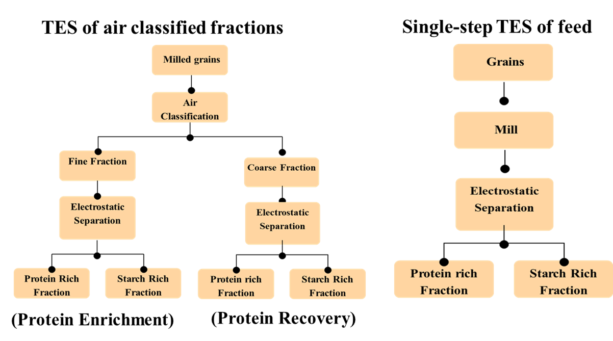 Tribo-electrostatic separation flow chart